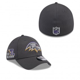 Men's Baltimore Ravens Graphite 2024 NFL Draft 39THIRTY Flex Hat