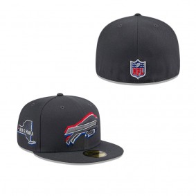Men's Buffalo Bills Graphite Official 2024 NFL Draft On Stage 59FIFTY Fitted Hat