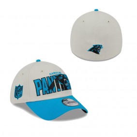 Men's Carolina Panthers Stone Blue 2023 NFL Draft 39THIRTY Flex Hat