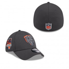 Men's Chicago Bears Graphite 2024 NFL Draft 39THIRTY Flex Hat