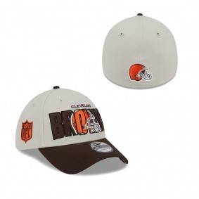 Men's Cleveland Browns Stone Brown 2023 NFL Draft 39THIRTY Flex Hat