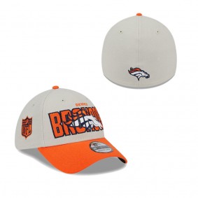 Men's Denver Broncos Stone Orange 2023 NFL Draft 39THIRTY Flex Hat