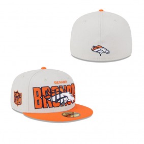 Men's Denver Broncos Stone Orange 2023 NFL Draft On Stage 59FIFTY Fitted Hat