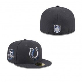 Men's Indianapolis Colts Graphite Official 2024 NFL Draft On Stage 59FIFTY Fitted Hat