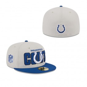 Men's Indianapolis Colts Stone Royal 2023 NFL Draft On Stage 59FIFTY Fitted Hat