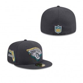 Men's Jacksonville Jaguars Graphite Official 2024 NFL Draft On Stage 59FIFTY Fitted Hat