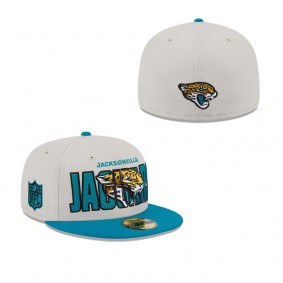 Men's Jacksonville Jaguars Stone Teal 2023 NFL Draft On Stage 59FIFTY Fitted Hat
