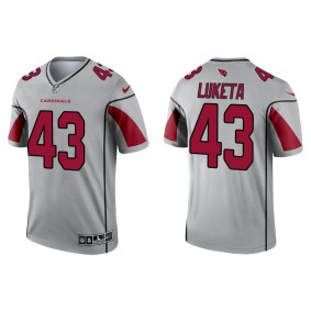 Men's Arizona Cardinals Jesse Luketa Silver 2022 NFL Draft Inverted Legend Jersey