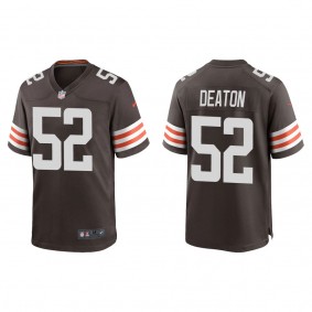 Men's Cleveland Browns Dawson Deaton Brown 2022 NFL Draft Game Jersey