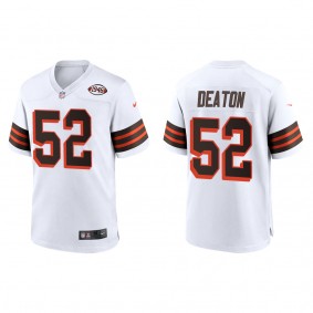 Men's Cleveland Browns Dawson Deaton White 2022 NFL Draft 1946 Collection Game Jersey