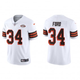 Men's Cleveland Browns Jerome Ford White 2022 NFL Draft 1946 Collection Limited Jersey