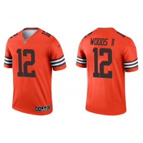 Men's Cleveland Browns Michael Woods II Orange 2022 NFL Draft Inverted Legend Jersey