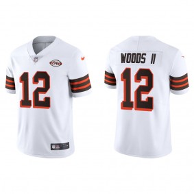 Men's Cleveland Browns Michael Woods II White 2022 NFL Draft 1946 Collection Limited Jersey