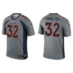 Men's Denver Broncos Delarrin Turner-Yell Gray 2022 NFL Draft Inverted Legend Jersey