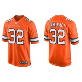 Men's Denver Broncos Delarrin Turner-Yell Orange 2022 NFL Draft Alternate Game Jersey