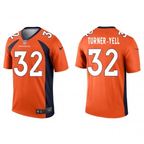Men's Denver Broncos Delarrin Turner-Yell Orange 2022 NFL Draft Legend Jersey