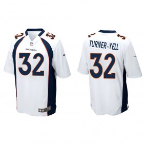 Men's Denver Broncos Delarrin Turner-Yell White 2022 NFL Draft Game Jersey