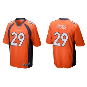 Men's Denver Broncos Faion Hicks Orange 2022 NFL Draft Game Jersey