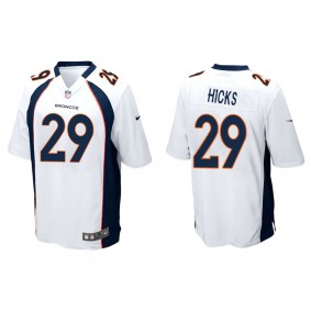 Men's Denver Broncos Faion Hicks White 2022 NFL Draft Game Jersey
