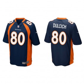 Men's Denver Broncos Greg Dulcich Navy 2022 NFL Draft Game Jersey