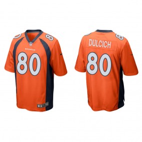 Men's Denver Broncos Greg Dulcich Orange 2022 NFL Draft Game Jersey