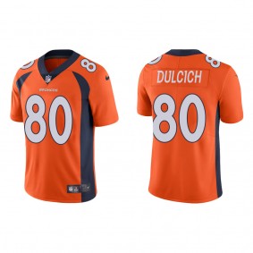 Men's Denver Broncos Greg Dulcich Orange 2022 NFL Draft Vapor Limited Jersey