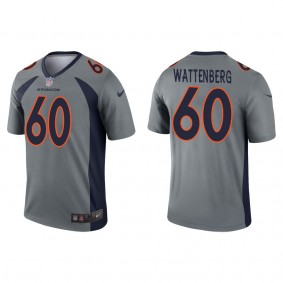 Men's Denver Broncos Luke Wattenberg Gray 2022 NFL Draft Inverted Legend Jersey