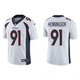 Men's Denver Broncos Matt Henningsen White 2022 NFL Draft Vapor Limited Jersey