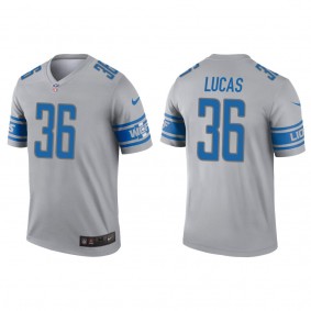 Men's Detroit Lions Chase Lucas Gray 2022 NFL Draft Inverted Legend Jersey