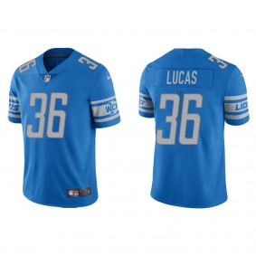 Men's Detroit Lions Chase Lucas Light Blue 2022 NFL Draft Vapor Limited Jersey
