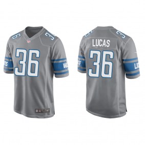 Men's Detroit Lions Chase Lucas Silver 2022 NFL Draft Game Jersey
