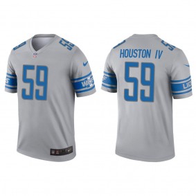 Men's Detroit Lions James Houston IV Gray 2022 NFL Draft Inverted Legend Jersey