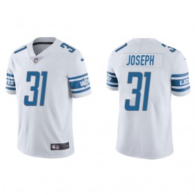 Men's Detroit Lions Kerby Joseph White 2022 NFL Draft Vapor Limited Jersey