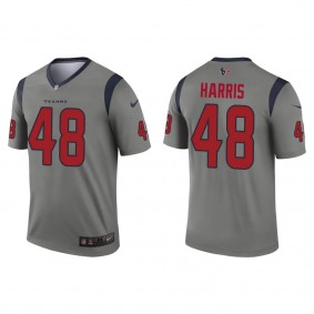 Men's Houston Texans Christian Harris Gray 2022 NFL Draft Inverted Legend Jersey