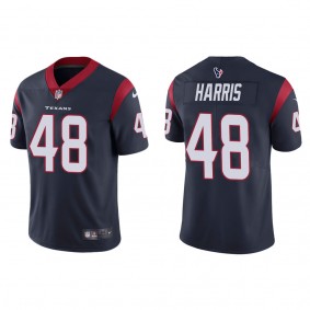 Men's Houston Texans Christian Harris Navy 2022 NFL Draft Vapor Limited Jersey