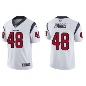 Men's Houston Texans Christian Harris White 2022 NFL Draft Vapor Limited Jersey