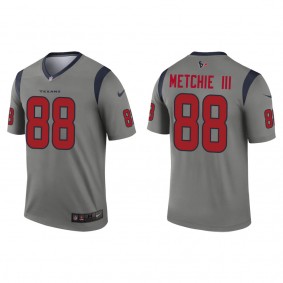 Men's Houston Texans John Metchie III Gray 2022 NFL Draft Inverted Legend Jersey