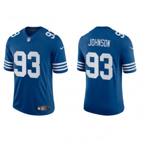 Men's Indianapolis Colts Eric Johnson Royal 2022 NFL Draft Alternate Vapor Limited Jersey