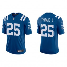 Men's Indianapolis Colts Rodney Thomas II Royal 2022 NFL Draft Vapor Limited Jersey