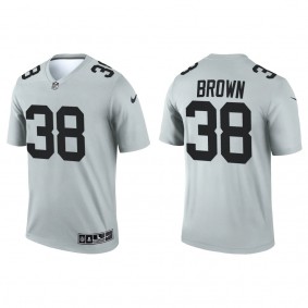 Men's Las Vegas Raiders Brittain Brown Silver 2022 NFL Draft Inverted Legend Jersey