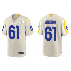 Men's Los Angeles Rams A.J. Arcuri Bone 2022 NFL Draft Game Jersey