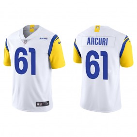 Men's Los Angeles Rams A.J. Arcuri White 2022 NFL Draft Alternate Vapor Limited Jersey