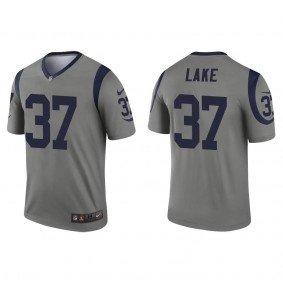 Men's Los Angeles Rams Quentin Lake Gray 2022 NFL Draft Inverted Legend Jersey