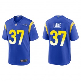Men's Los Angeles Rams Quentin Lake Royal 2022 NFL Draft Game Jersey