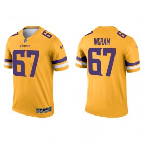 Men's Minnesota Vikings Ed Ingram Gold 2022 NFL Draft Inverted Legend Jersey