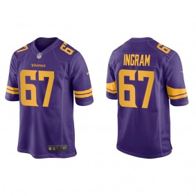 Men's Minnesota Vikings Ed Ingram Purple 2022 NFL Draft Alternate Game Jersey