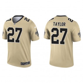 Men's New Orleans Saints Alontae Taylor Gold 2022 NFL Draft Inverted Legend Jersey