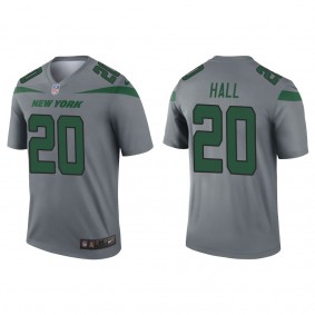 Men's New York Jets Breece Hall Gray 2022 NFL Draft Inverted Legend Jersey