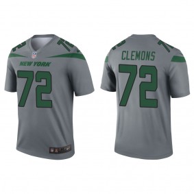 Men's New York Jets Micheal Clemons Gray 2022 NFL Draft Inverted Legend Jersey