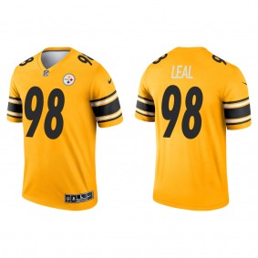 Men's Pittsburgh Steelers DeMarvin Leal Gold 2022 NFL Draft Inverted Legend Jersey